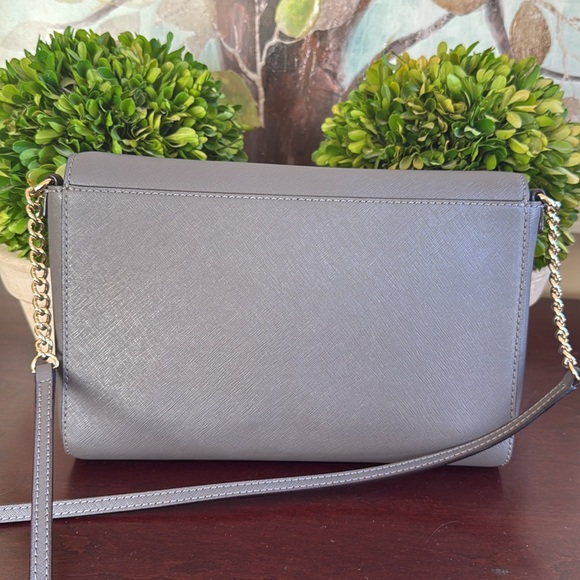 KATE SPADE♠️New York "Alek" TIDEN PLACE🩶CLIFF GREY🩶SAFFIANO LEATHER BAG🌟EUC🌟 - Picture 6 of 17